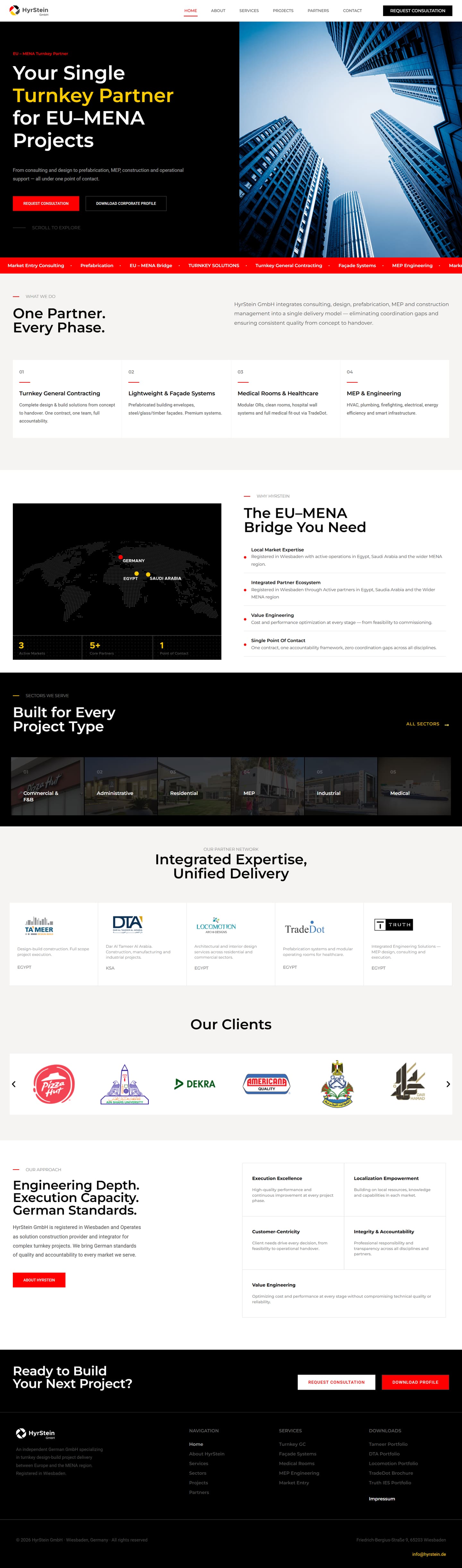 HyrStein homepage on desktop, full scroll