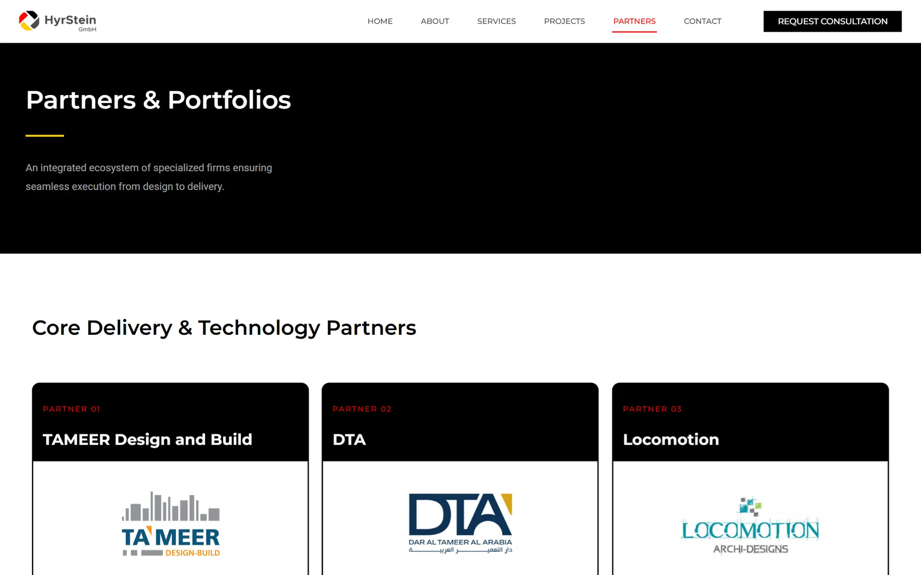 HyrStein partners and portfolios page