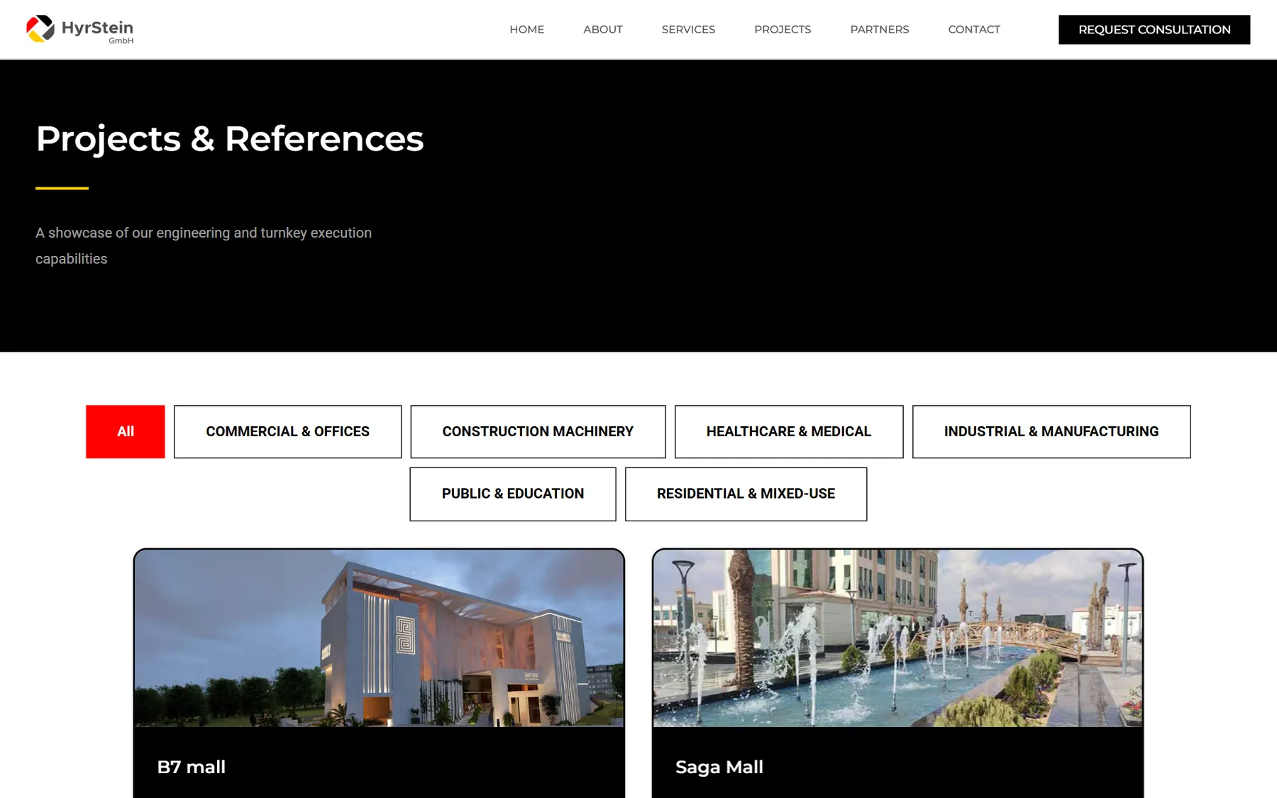 HyrStein projects and references page