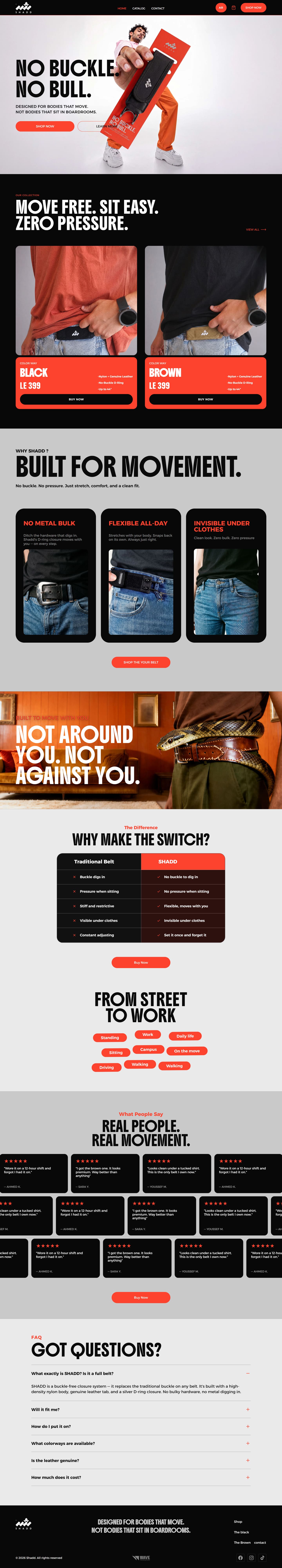 Shadd homepage on desktop, full scroll