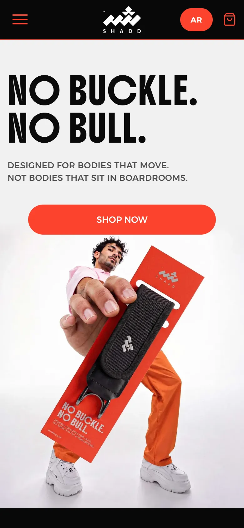 Shadd homepage on mobile