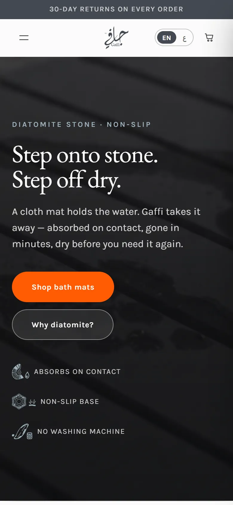 Gaffi homepage on mobile